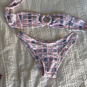 Honey swim Pink Patterned Bikini Set